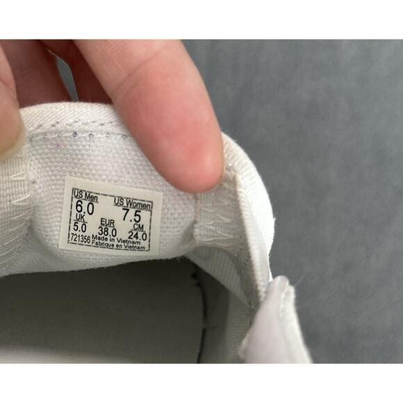 Vans Off The Wall Old Skool Canvas Slip on Shoes 721356 White Sneaker US M6/W7.5 - Picture 9 of 9